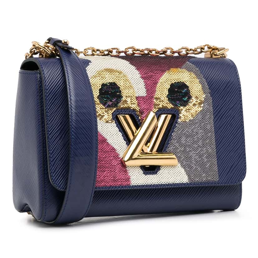 Louis Vuitton Epi Owl Twist MM Blue Leather Good condition - Back View