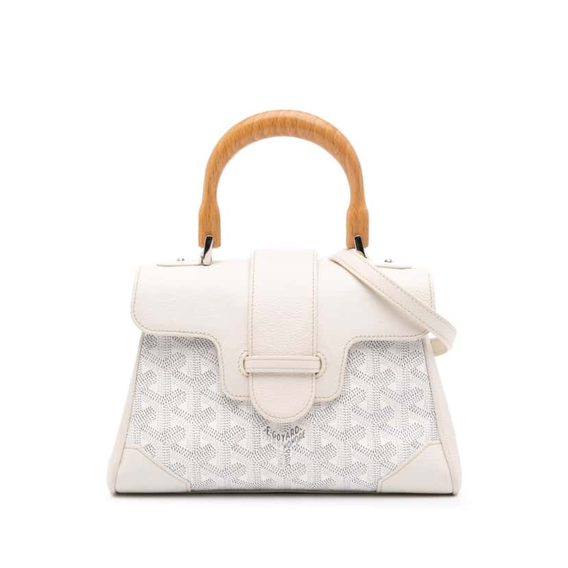 Goyard Mini Goyardine Saigon Souple White Canvas Good condition - Front View