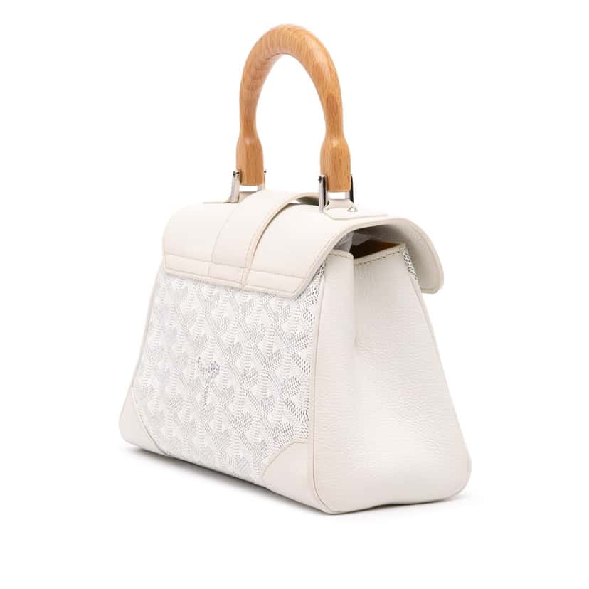 Goyard Mini Goyardine Saigon Souple White Canvas Good condition - Back View