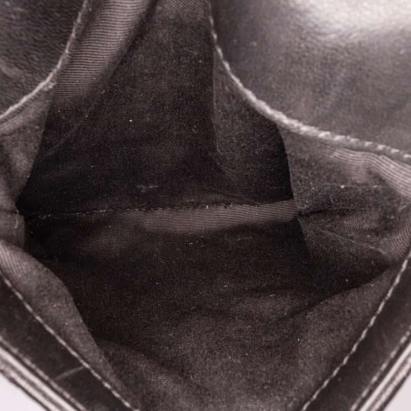 Saint Laurent Lambskin Chevron Monogram Double Flap Crossbody Black Leather Good condition - Box View
