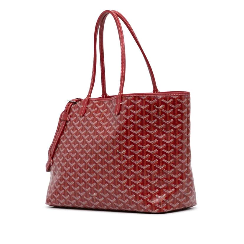 Goyard Goyardine Chien-Gris Pet Carrier Red Canvas Good condition - Back View