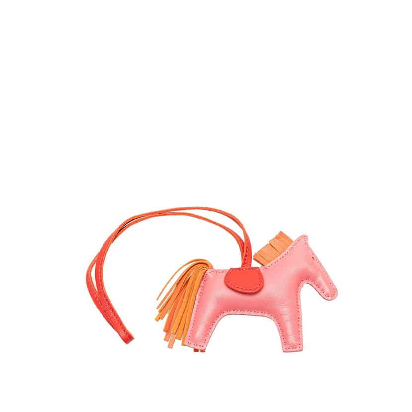 Hermès Milo Lambskin Grigri Rodeo Horse Bag Charm TPM Pink Leather Good condition - Back View