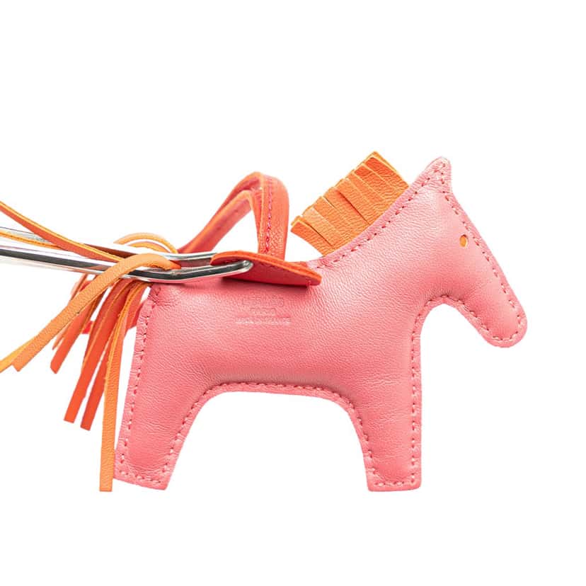 Hermès Milo Lambskin Grigri Rodeo Horse Bag Charm TPM Pink Leather Good condition - Inside View