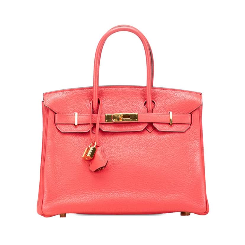 Hermès Clemence Birkin Retourne 30 Pink Leather Good condition - Front View
