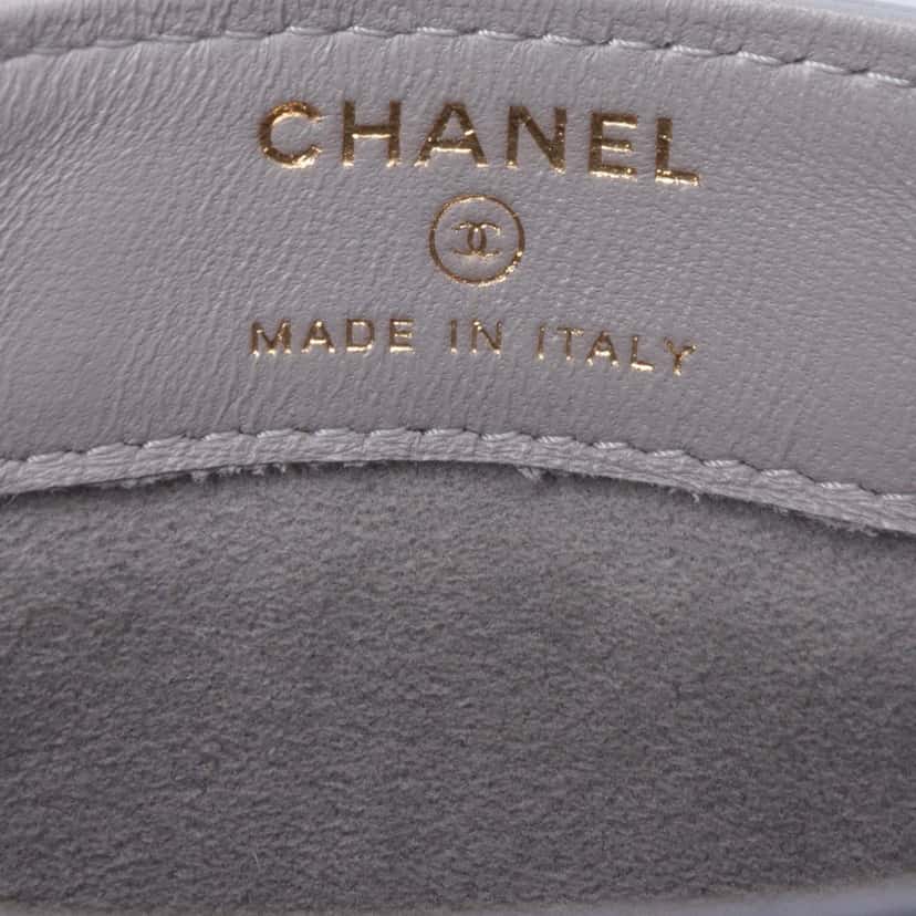 Chanel CC Quilted Lambskin Chain Around Phone Holder Grey Leather Good condition - Box View