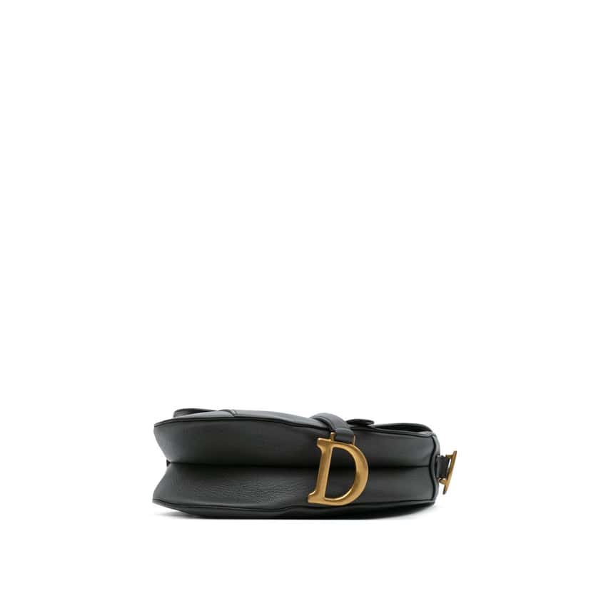 Dior Smooth Calfskin Saddle Bag Black Leather Good condition - Inside View