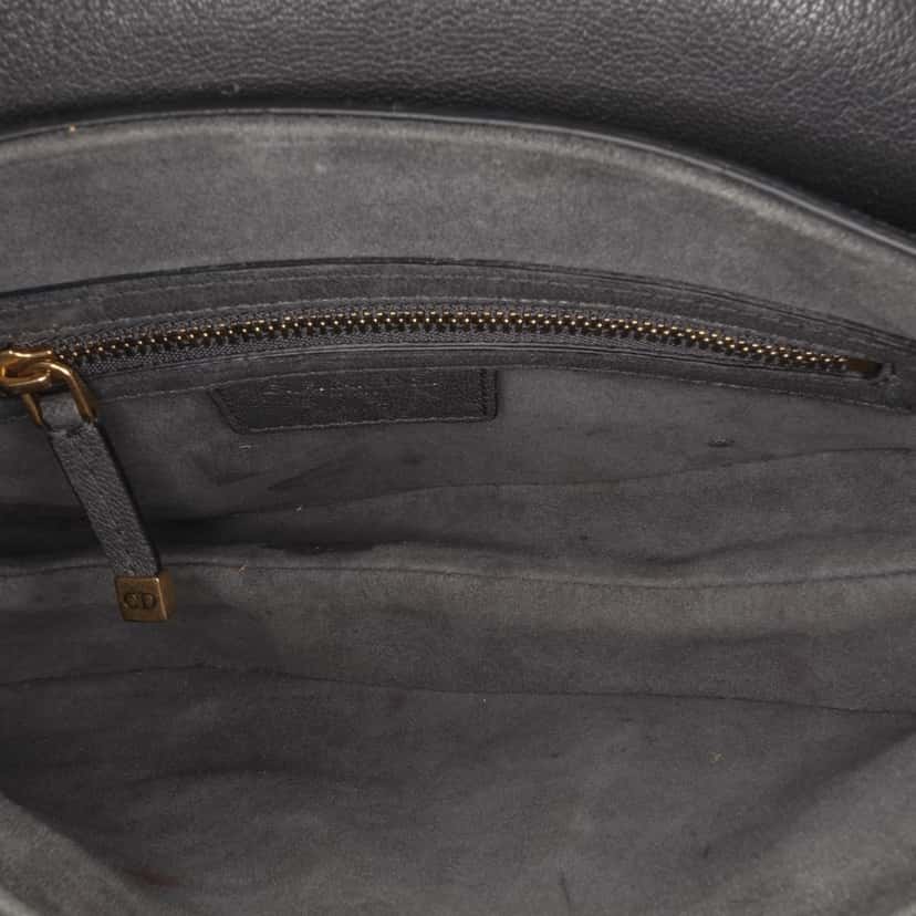 Dior Smooth Calfskin Saddle Bag Black Leather Good condition - Model View