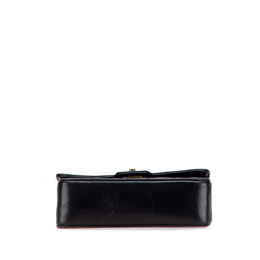Chanel Mini Quilted Lambskin Single Flap Black Leather Good condition - Inside View