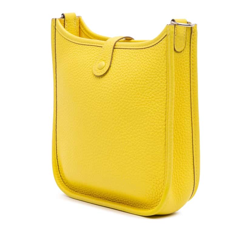 Hermès Clemence Evelyne TPM Yellow Leather Good condition - Back View