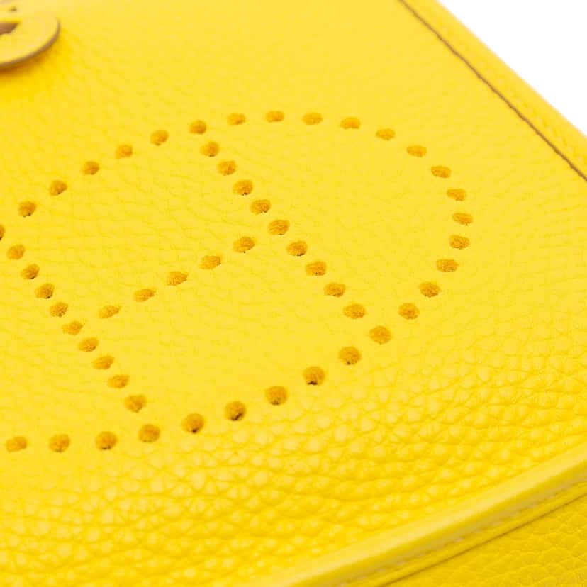 Hermès Clemence Evelyne TPM Yellow Leather Good condition - Box View