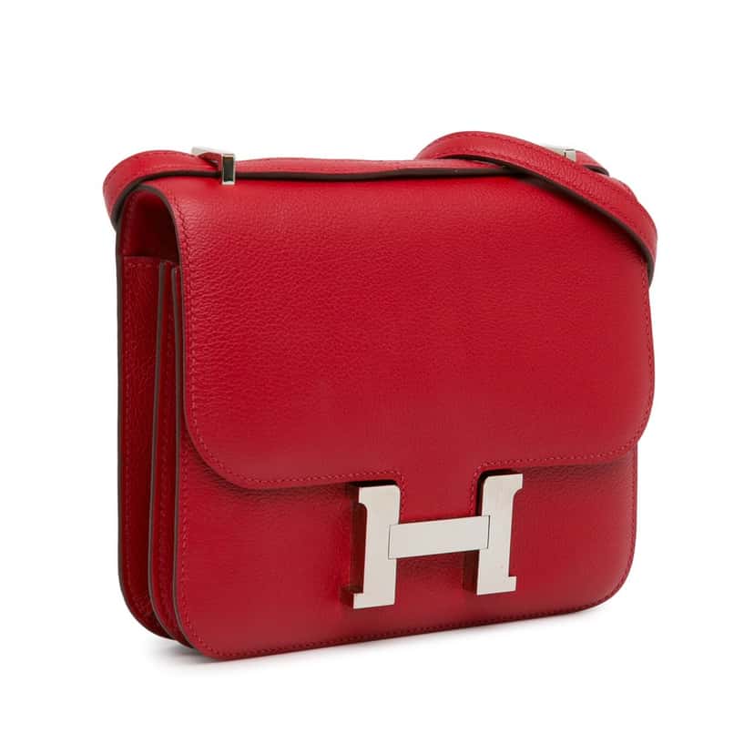 Hermès Mini Evercolor Constance 18 Red Leather Good condition - Back View
