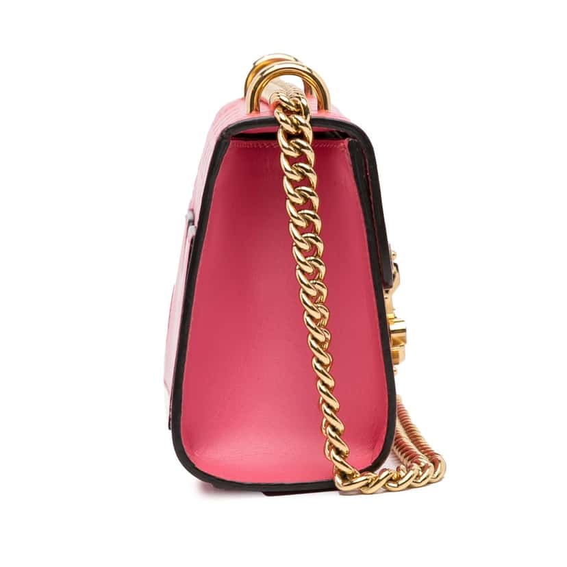 Gucci Small Guccissima Padlock Crossbody Pink Leather Good condition - Inside View