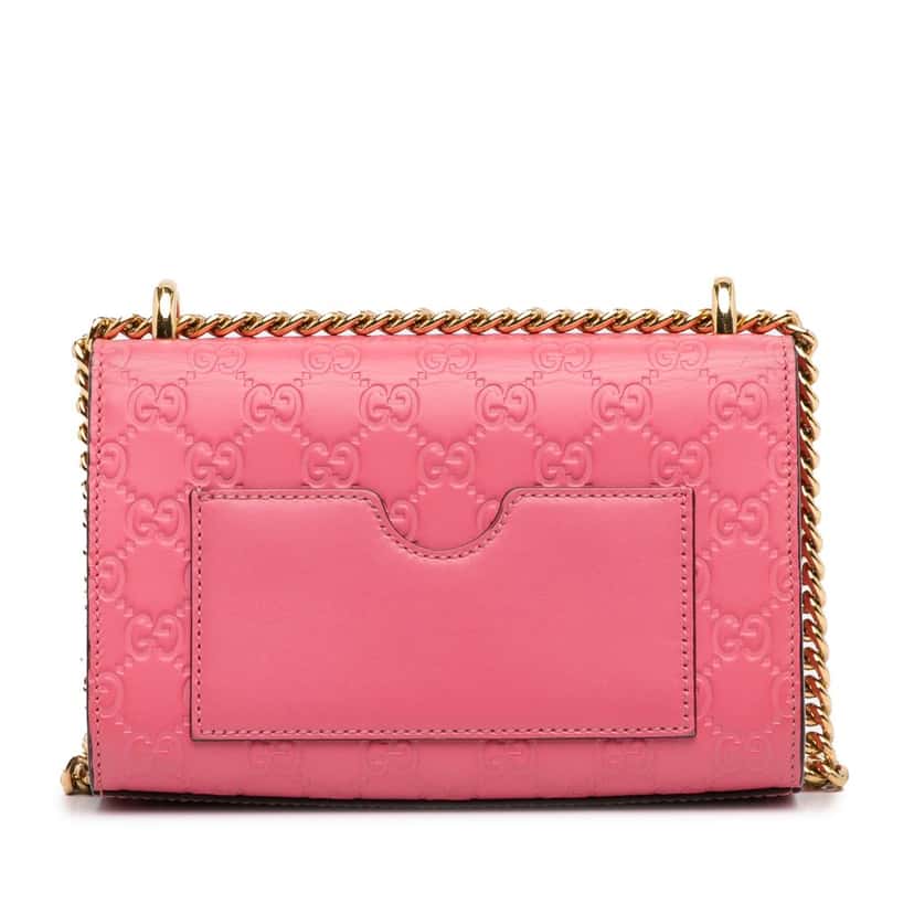 Gucci Small Guccissima Padlock Crossbody Pink Leather Good condition - Model View