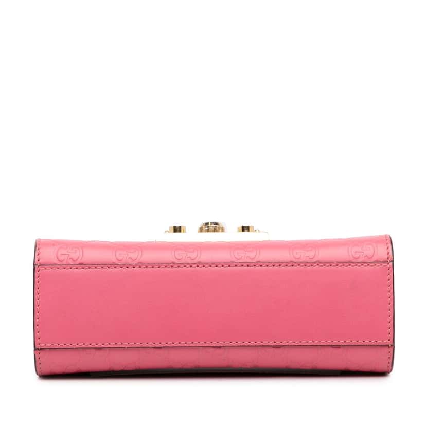 Gucci Small Guccissima Padlock Crossbody Pink Leather Good condition - Box View
