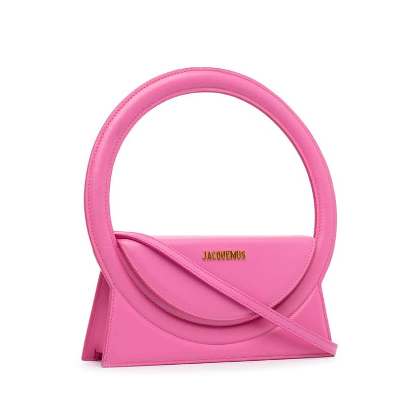 Jacquemus Calfskin Le sac Rond Pink Leather Good condition - Back View