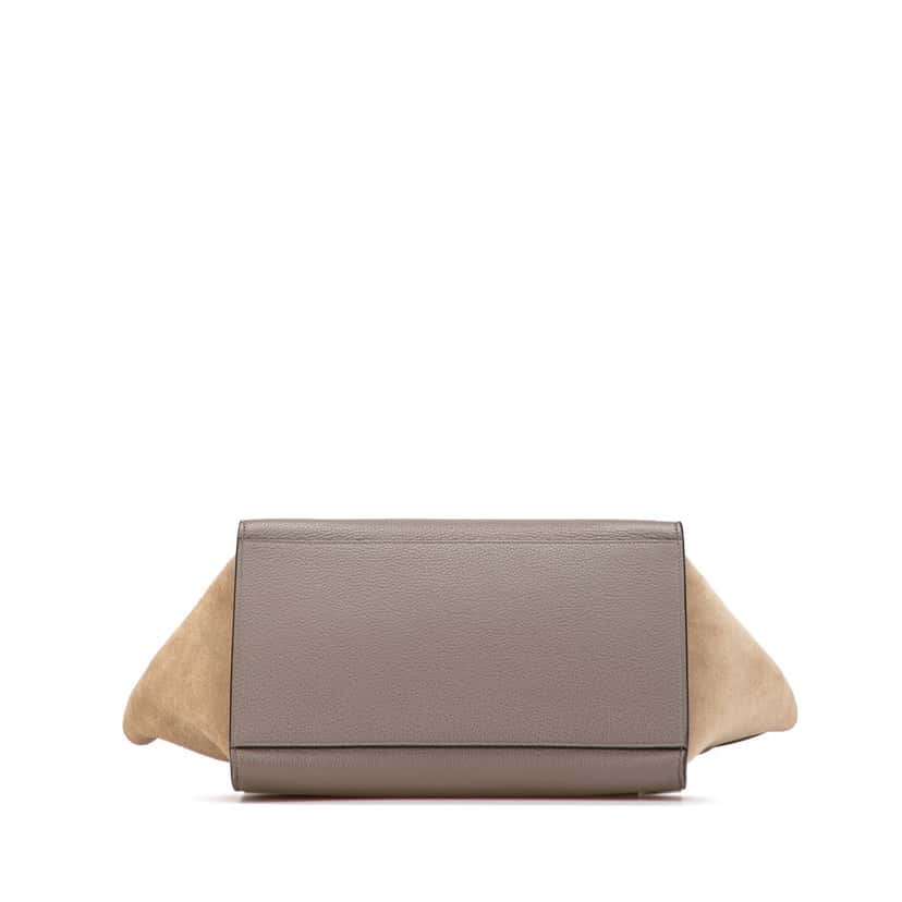 Celine Medium Bicolor Calfskin and Suede Trapeze Satchel Brown Leather Good condition - Inside View