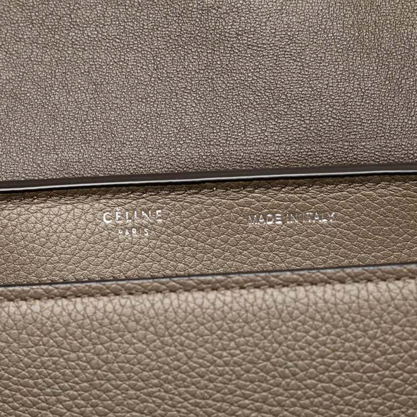Celine Medium Bicolor Calfskin and Suede Trapeze Satchel Brown Leather Good condition - Box View