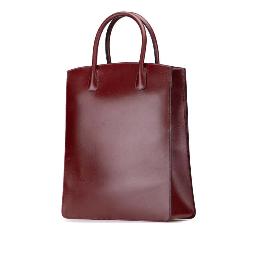 Hermès Courchevel White Bus 30 Red Leather Good condition - Back View