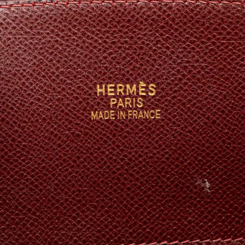 Hermès Courchevel White Bus 30 Red Leather Good condition - Box View