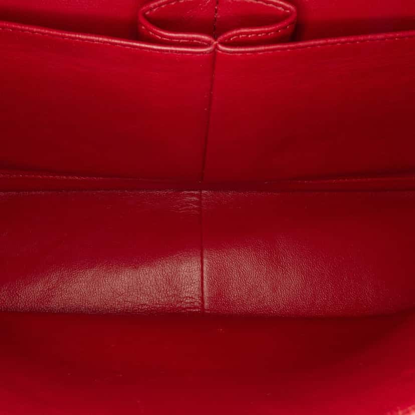 Chanel Jumbo Classic Lambskin Double Flap Red Leather Good condition - Box View