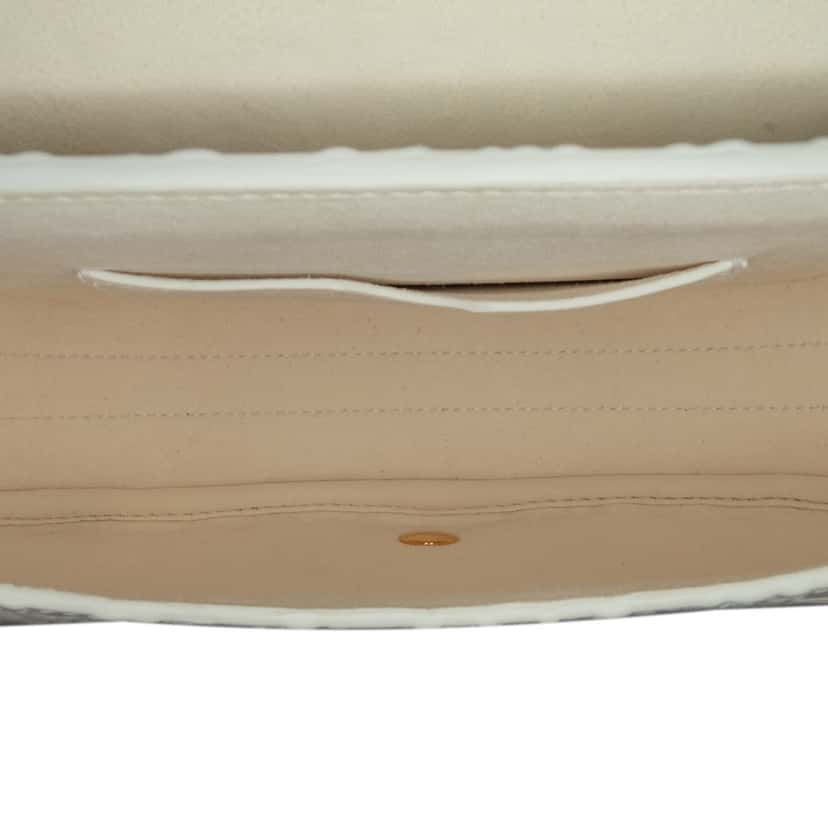 Dior Medium Perforated Calfskin Oblique Bobby Flap White Leather Good condition - Box View