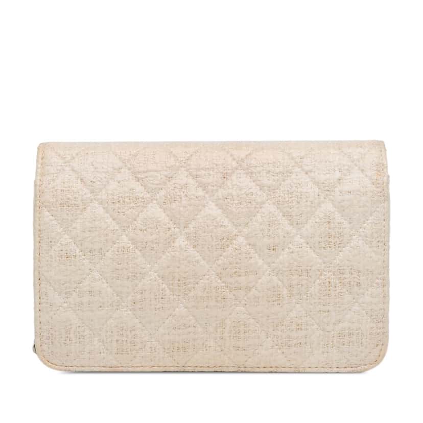 Chanel CC Coated Tweed Wallet On Chain Brown Canvas Very good condition - Inside View