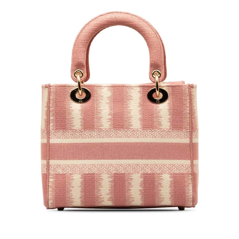 Dior Medium D-Stripes Lady D-Lite Pink Canvas Very good condition - Inside View