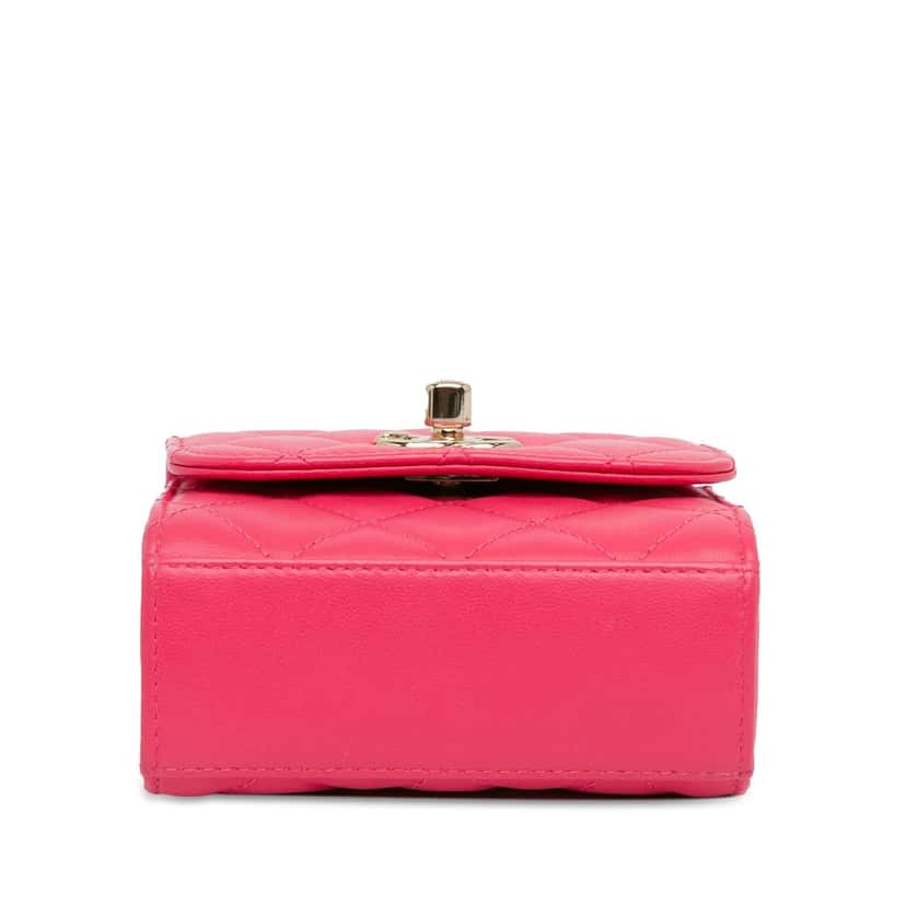 Chanel Mini Lambskin Trendy CC Clutch With Chain Pink Leather Good condition - Model View