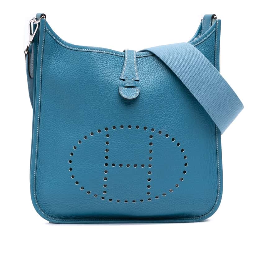Hermès Clemence Evelyne I 29 Blue Leather Good condition - Front View