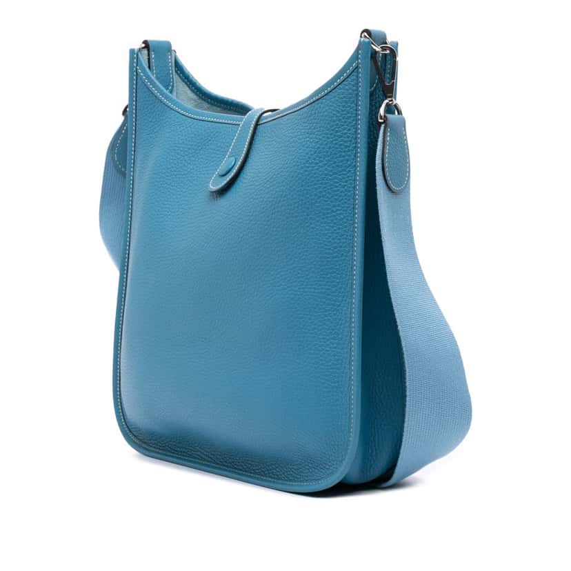 Hermès Clemence Evelyne I 29 Blue Leather Good condition - Back View