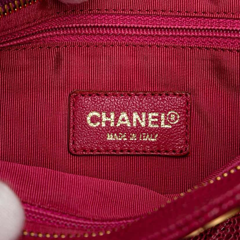 Chanel CC Quilted Caviar Chain Tote Pink Leather Good condition - Box View