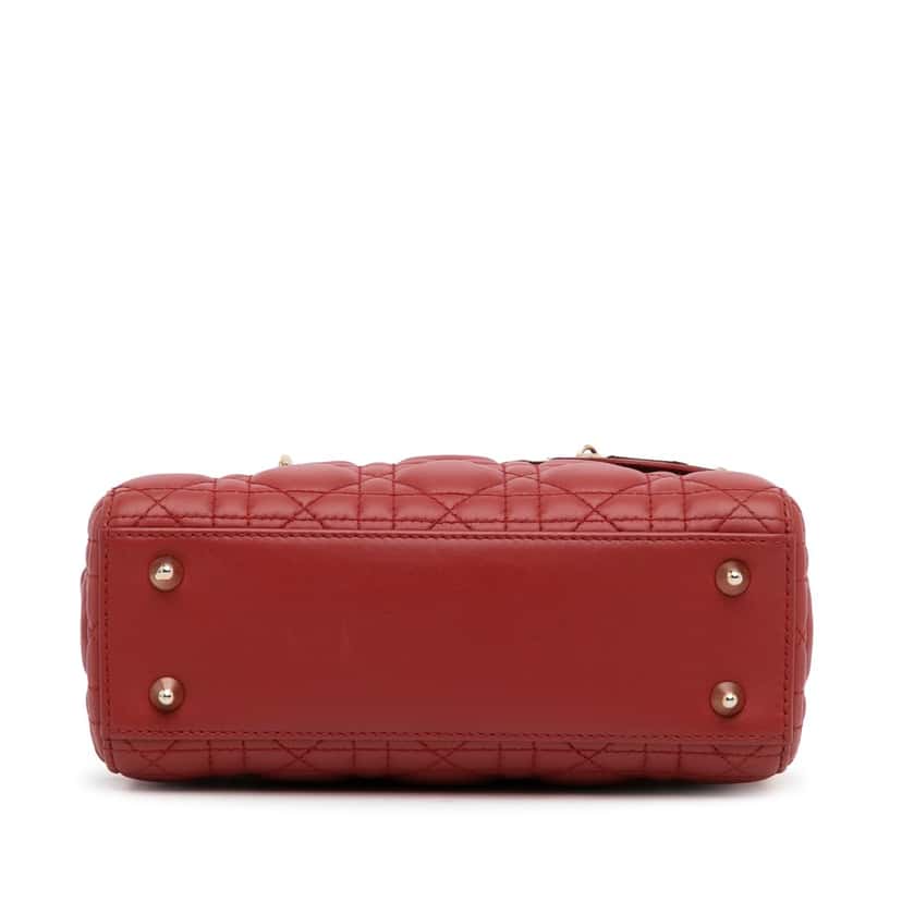 Dior Small Lambskin Cannage My ABCDior Lady Dior Red Leather Good condition - Box View