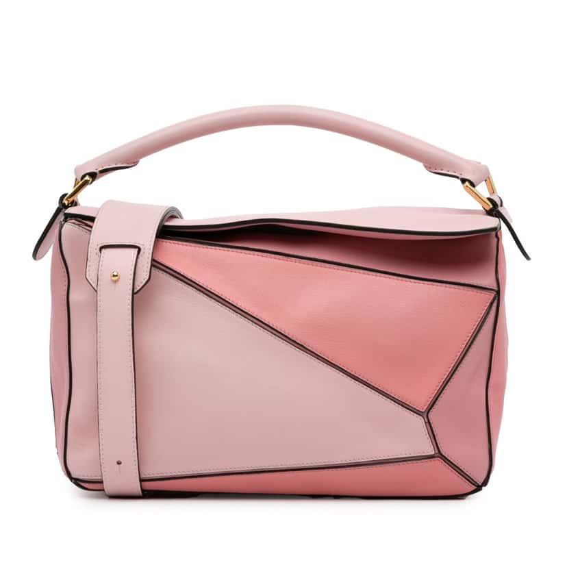 Loewe Small Calfskin Puzzle Satchel Pink Leather Good condition - Front View