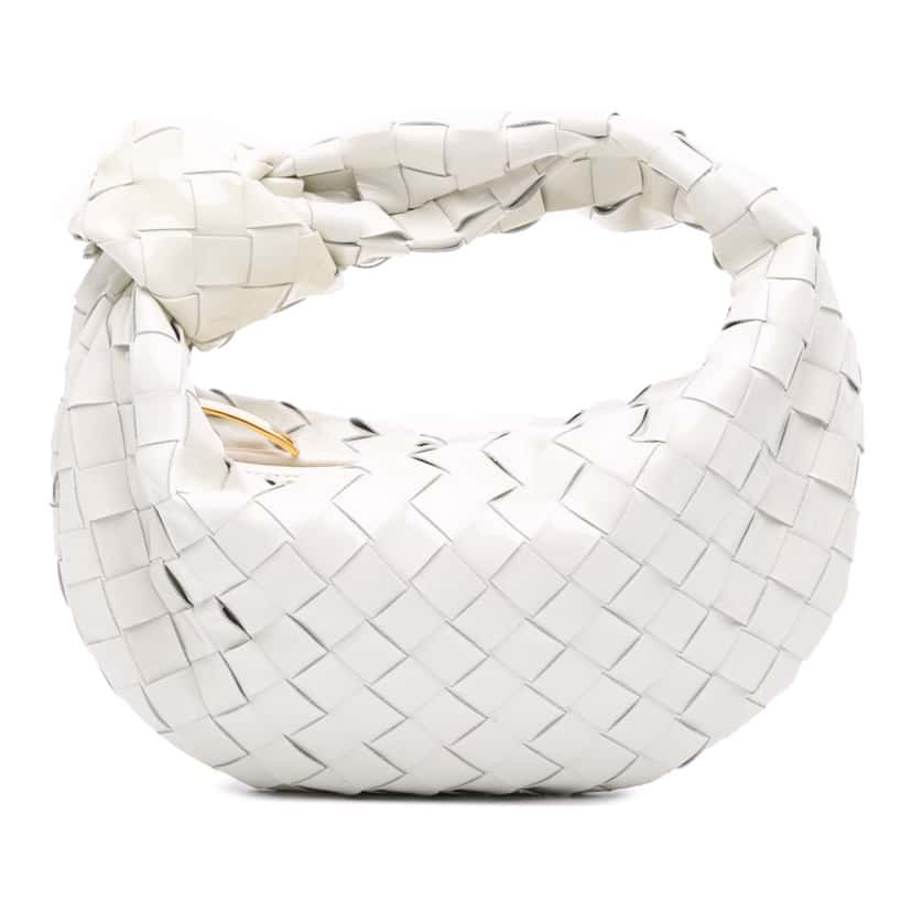 Bottega Veneta Mini Patent Intrecciato Jodie White Leather Good condition - Front View