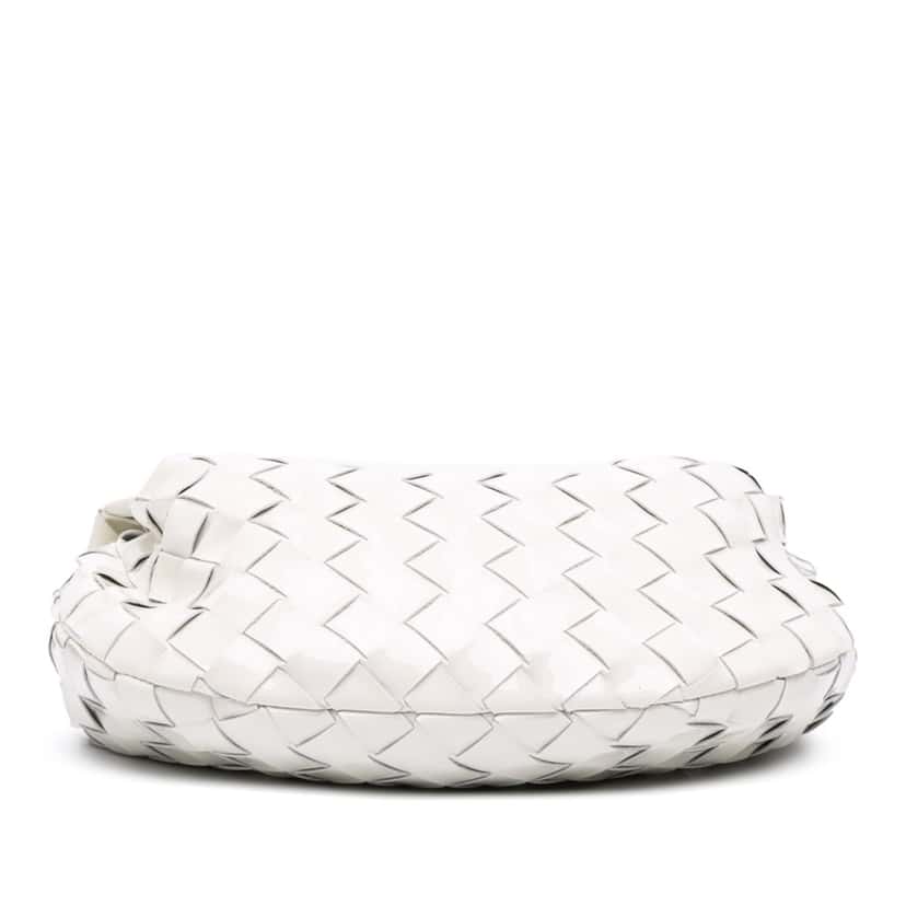 Bottega Veneta Mini Patent Intrecciato Jodie White Leather Good condition - Inside View