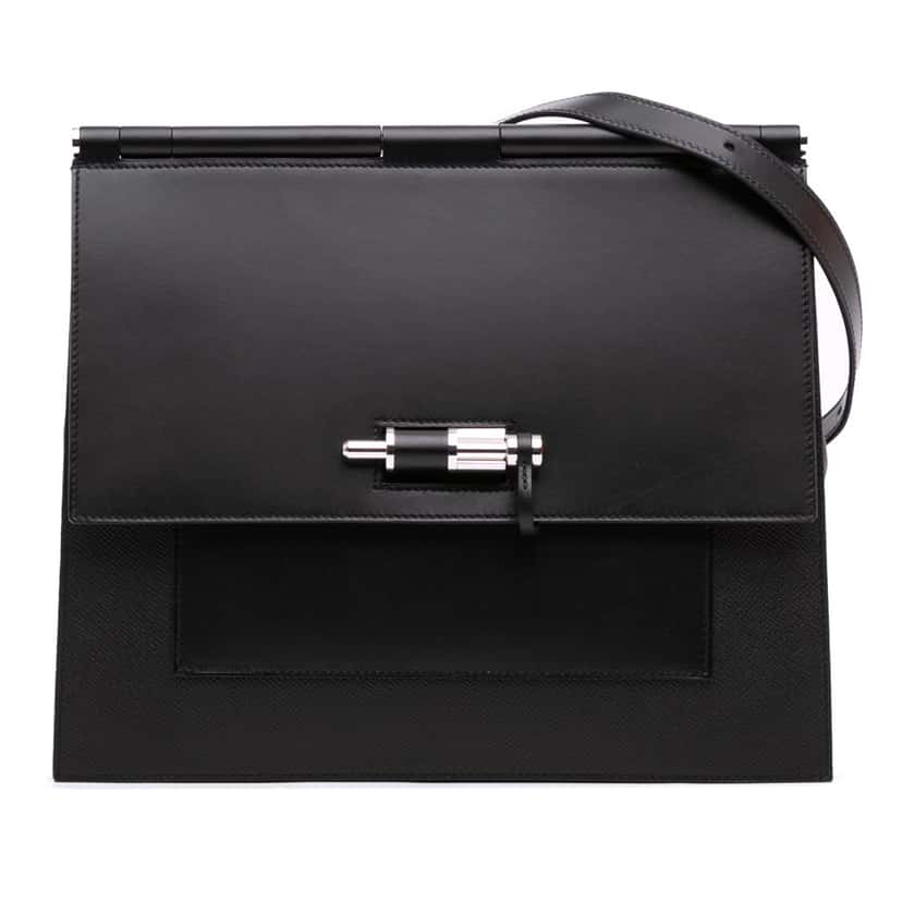 Hermès Epsom Swift Sacabar 30 Black Leather Good condition - Front View