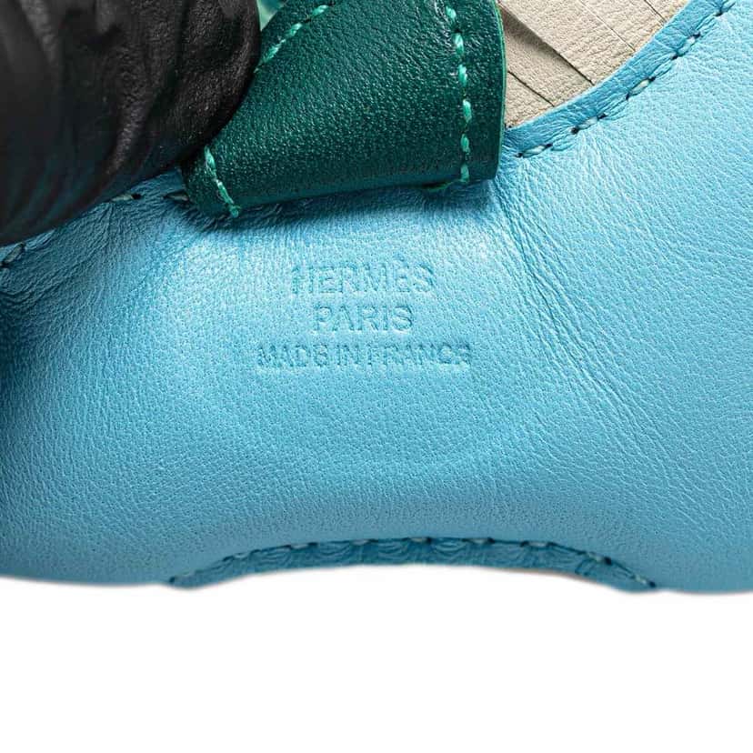 Hermès Milo Lambskin Grigri Rodeo Horse Bag Charm TPM Blue Leather Very good condition - Inside View