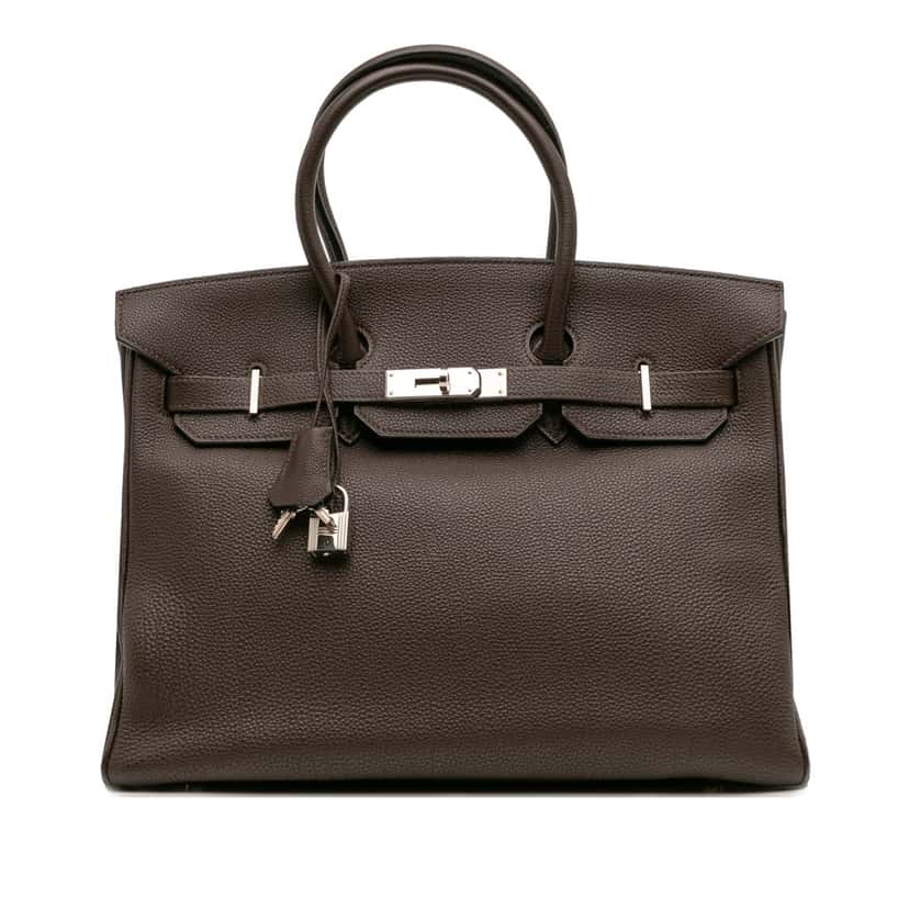 Hermès Togo Birkin Retourne 35 Brown Leather Good condition - Front View