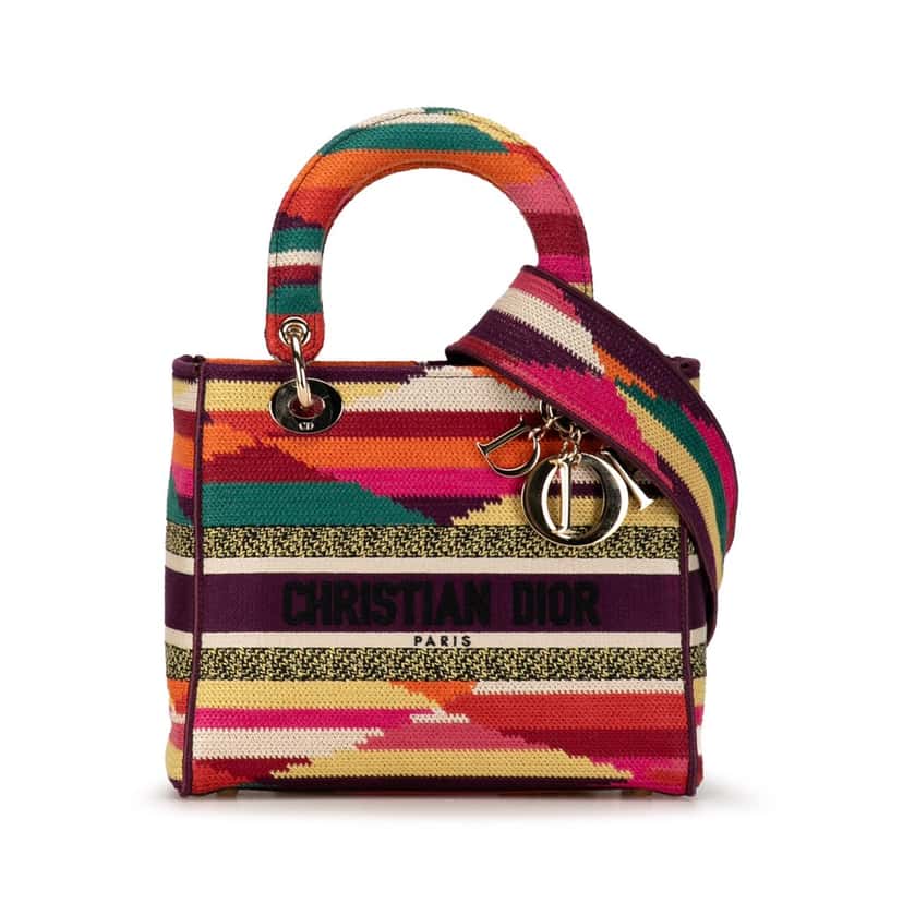 Dior Medium Canvas Lady D-Lite MultiColor Canvas Good condition - Front View