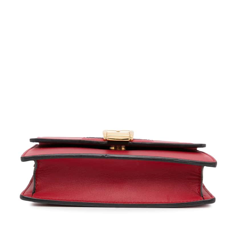 Gucci Super Mini Sylvie Chain Bag Red Leather Good condition - Box View