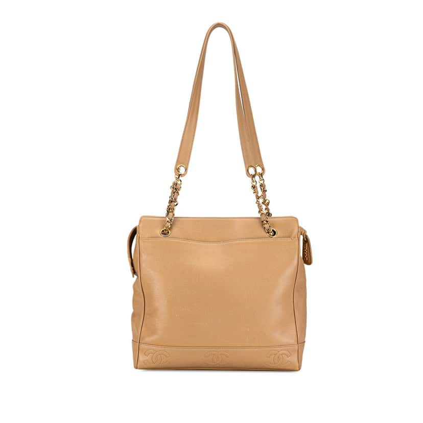 Chanel Triple CC Caviar Tote Brown Leather Good condition - Inside View