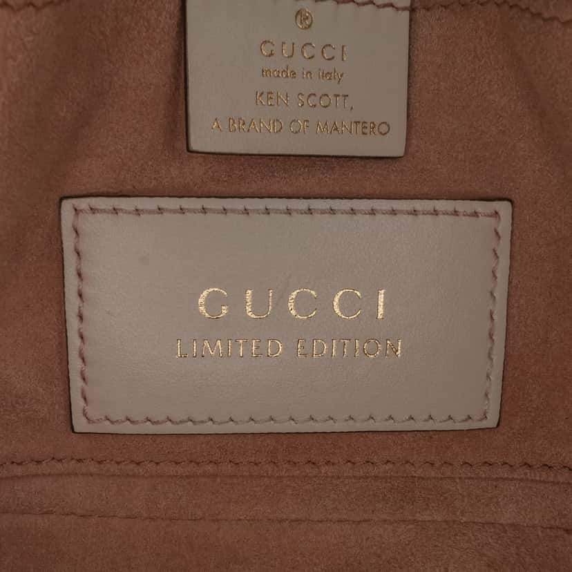 Gucci Ken Scott Mini GG Marmont Floral Printed Matelasse Leather Flap Crossbody White Leather Good condition - Box View