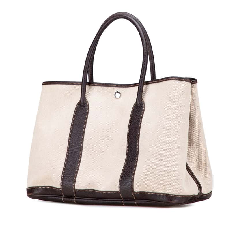 Hermès Toile and Negonda Garden Party 36 Brown Canvas Good condition - Back View