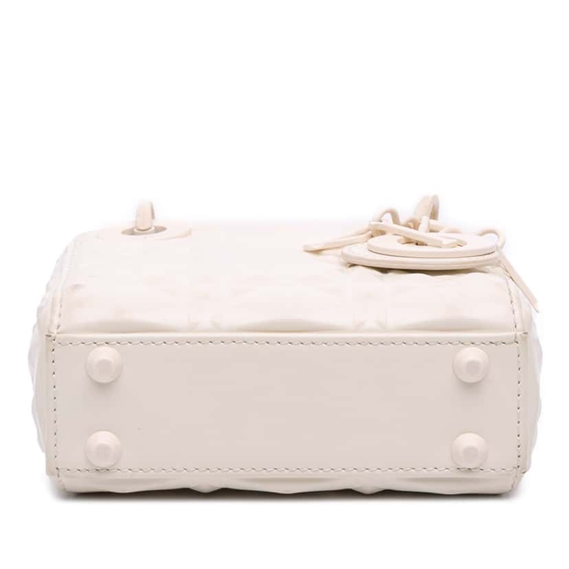 Dior Micro Ultra Matte Calfskin Cannage Diamond Motif Lady Dior White Leather Very good condition - Inside View