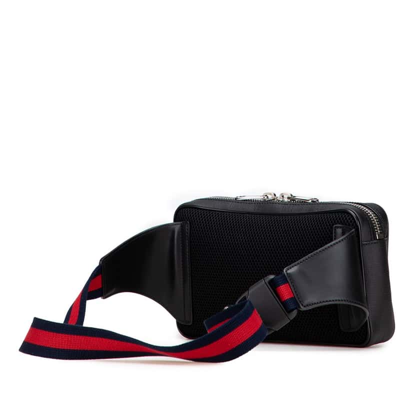 Gucci GG Supreme Web Belt Bag Black Canvas Good condition - Back View