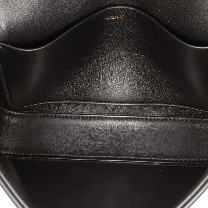 Celine Shiny Calfskin Claude Shoulder Bag Black Leather Good condition - Model View