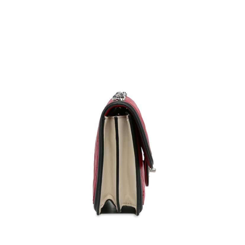 Chanel Medium Bicolor Quilted Lambskin Graphic Flap Red Leather Good condition - Inside View