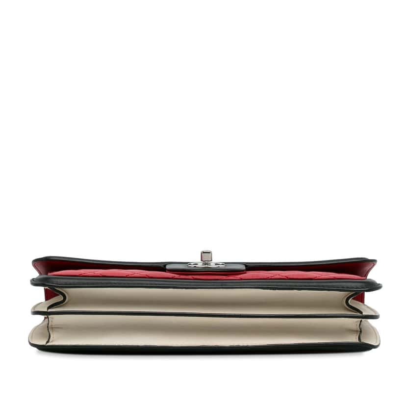 Chanel Medium Bicolor Quilted Lambskin Graphic Flap Red Leather Good condition - Box View