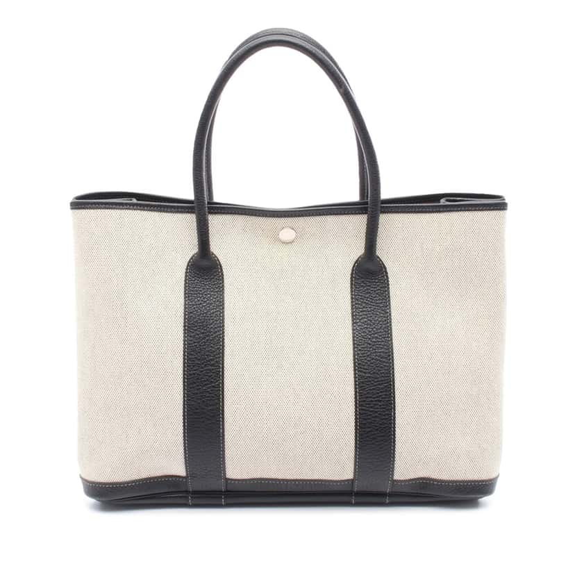 Hermès Toile and Negonda Garden Party 36 Grey Canvas Good condition - Front View