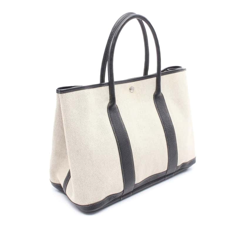 Hermès Toile and Negonda Garden Party 36 Grey Canvas Good condition - Back View